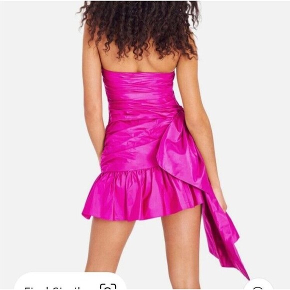 NWT $695 Loveshackfancy Noble Silk Mini Dress Cocktail Party 8 Flirty Fuschia - Picture 5 of 15